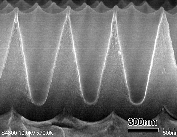 V shape AAO on substrate