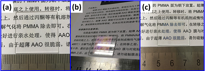 Transparency of Ultrathin AAO template/membrane